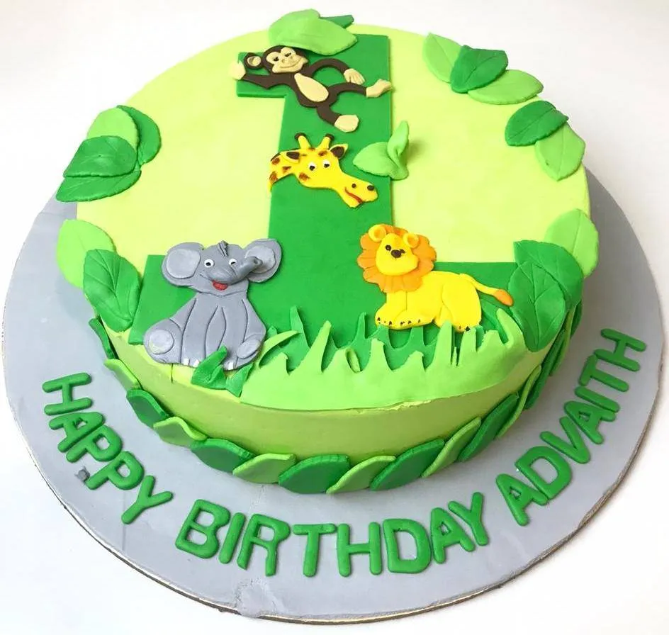 1st-Jungle-Theme-Birthday-Cake