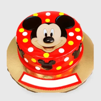 Polka Dots Mickey Mouse Cake