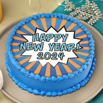 new-year-theme-blue-cake