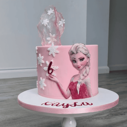 pink-frozen-birthday-cake