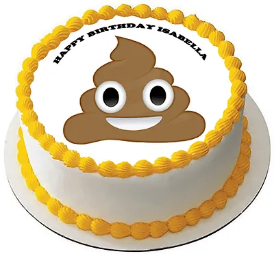 Poop Emoji Photo Cake