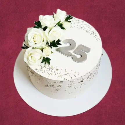 silver-wedding-anniversary-cake