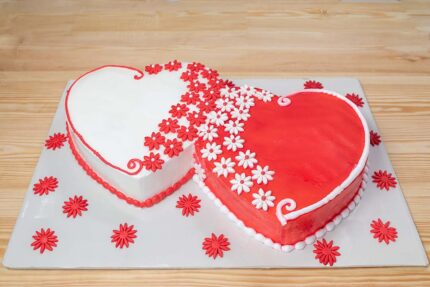 double-heart-engagement-cake