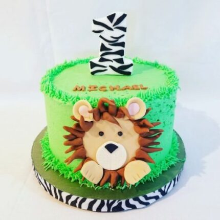 lion-theme-1st-birthday-cake